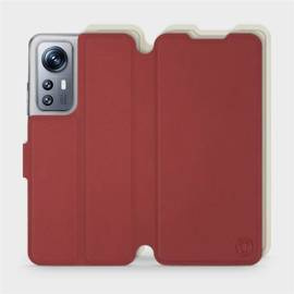 Etui Soft Touch do Xiaomi 12S - wzór Zachodząca czerwień z platyną