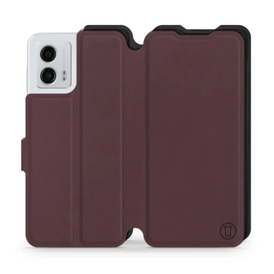 Etui Soft Touch do Motorola Moto G53 5G - wzór Matowy burgund z czernią