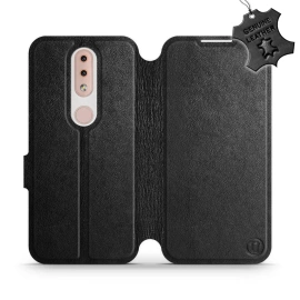Etui ze skóry naturalnej do Nokia 4.2 - wzór Black Leather