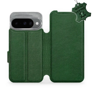 Etui ze skóry naturalnej do Google Pixel 10 - wzór Green Leather