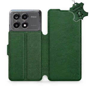 Etui ze skóry naturalnej do Xiaomi POCO X6 Pro - wzór Green Leather