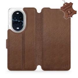 Etui ze skóry naturalnej do Huawei Nova 13 Pro - wzór Brown Leather