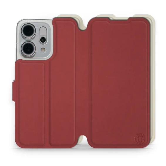 Etui Soft Touch do OPPO Reno 14 5G - wzór Zachodząca czerwień z platyną