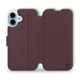 Etui Soft Touch do Apple iPhone 17 - wzór Matowy burgund z platyną