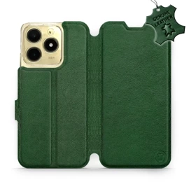 Etui ze skóry naturalnej do Realme C61 - wzór Green Leather