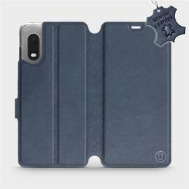 Etui ze skóry naturalnej do Samsung Galaxy Xcover PRO - wzór Blue Leather