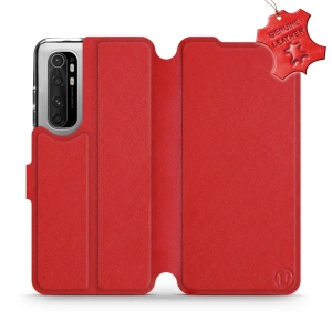 Etui ze skóry naturalnej do Xiaomi Mi Note 10 Lite - wzór Red Leather