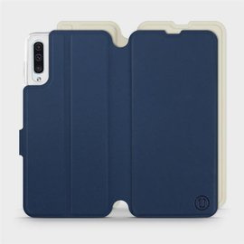 Etui Soft Touch do Samsung Galaxy A70 - wzór Głęboki granat z platyną