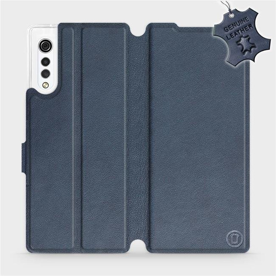 Etui ze skóry naturalnej do LG Velvet - wzór Blue Leather