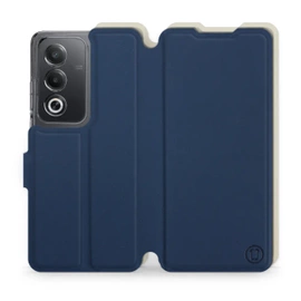 Etui Soft Touch do OPPO A80 5G - wzór Głęboki granat z platyną