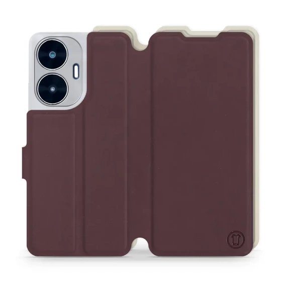 Etui Soft Touch do Realme C55 - wzór Matowy burgund z platyną