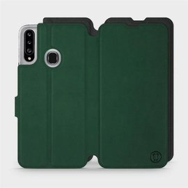 Etui Soft Touch do Samsung Galaxy A20S - wzór Miejska zieleń z czernią