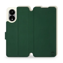 Etui Soft Touch do OPPO A38 - wzór Miejska zieleń z platyną