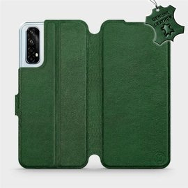 Etui ze skóry naturalnej do Realme 7 - wzór Green Leather