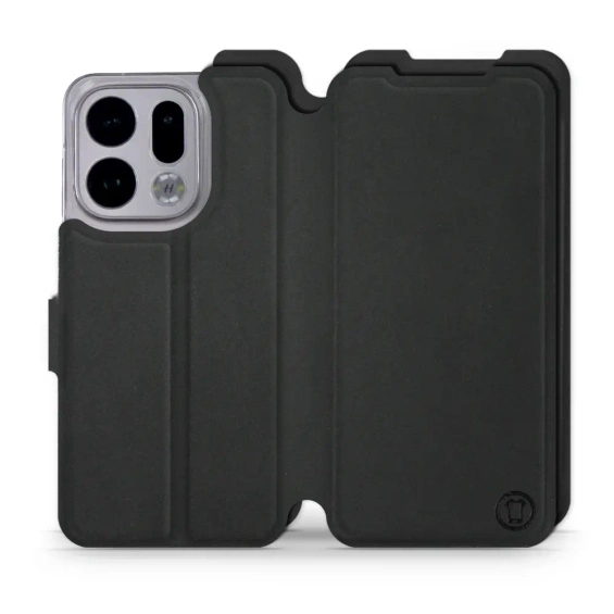 Etui Soft Touch do OPPO Find X9 - wzór Satynowa czerń z platyną