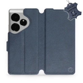 Etui ze skóry naturalnej do Realme GT 6 - wzór Blue Leather