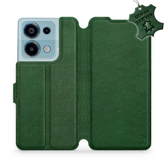 Etui ze skóry naturalnej do Xiaomi Redmi Note 13 Pro 4G - wzór Green Leather