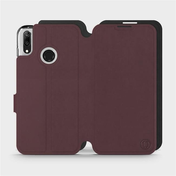 Etui Soft Touch do Huawei Y7 2019 - wzór Matowy burgund z czernią