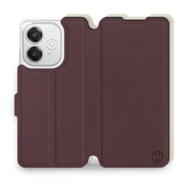Etui Soft Touch do OPPO A40M - wzór Matowy burgund z platyną