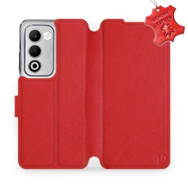 Etui ze skóry naturalnej do OPPO A5 5G - wzór Red Leather