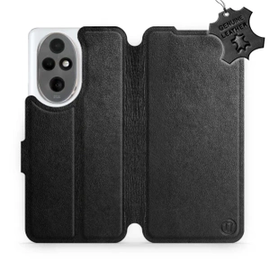 Etui ze skóry naturalnej do Huawei Honor 200 - wzór Black Leather