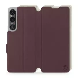 Etui Soft Touch do Sony Xperia 1 V - wzór Matowy burgund z platyną