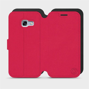 Etui Soft Touch do Samsung Galaxy A3 2017 - wzór Żywa czerwień z czernią