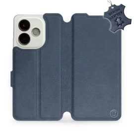 Etui ze skóry naturalnej do OPPO A5 Pro 5G - wzór Blue Leather