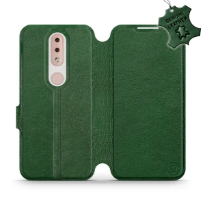 Etui ze skóry naturalnej do Nokia 4.2 - wzór Green Leather
