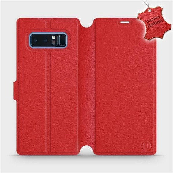 Etui ze skóry naturalnej do Samsung Galaxy Note 8 - wzór Red Leather