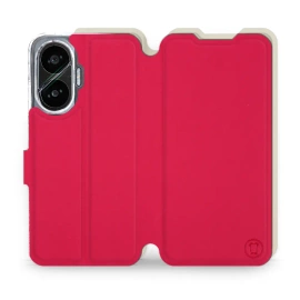 Etui Soft Touch do Xiaomi POCO F7 - wzór Żywa czerwień z platyną