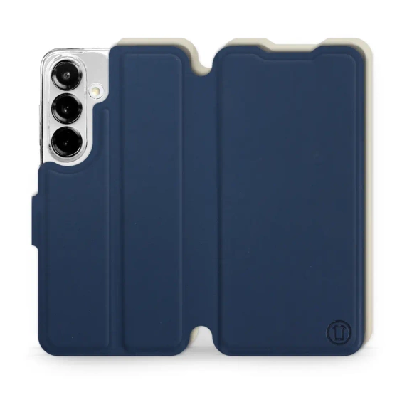 Etui Soft Touch do Samsung Galaxy S25 - wzór Głęboki granat z platyną
