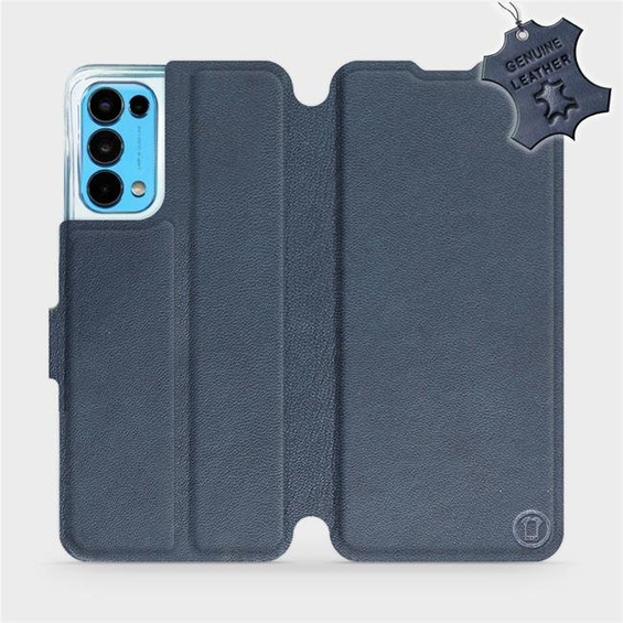 Etui ze skóry naturalnej do OPPO RENO 5 5G - wzór Blue Leather