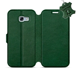 Etui ze skóry naturalnej do Samsung Galaxy A5 2017 - wzór Green Leather