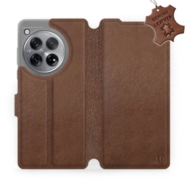Etui ze skóry naturalnej do OnePlus 12R - wzór Brown Leather