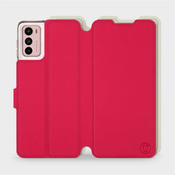 Etui Soft Touch do Motorola Moto G42 - wzór Żywa czerwień z platyną