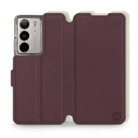 Etui Soft Touch do Realme C75 - wzór Matowy burgund z platyną