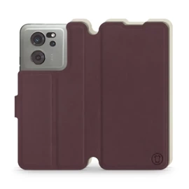 Etui Soft Touch do Xiaomi 13T - wzór Matowy burgund z platyną