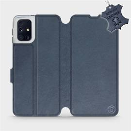 Etui ze skóry naturalnej do Samsung Galaxy M31s - wzór Blue Leather