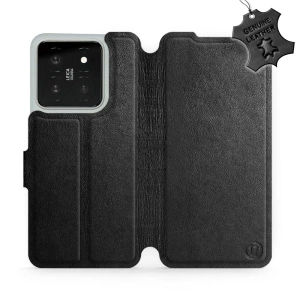Etui ze skóry naturalnej do Xiaomi 14 - wzór Black Leather