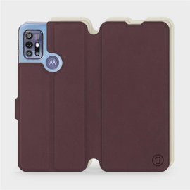 Etui Soft Touch do Motorola Moto G30 - wzór Matowy burgund z platyną