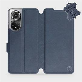 Etui ze skóry naturalnej do Huawei Honor 50 - wzór Blue Leather