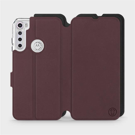 Etui Soft Touch do Motorola One Fusion Plus - wzór Matowy burgund z czernią