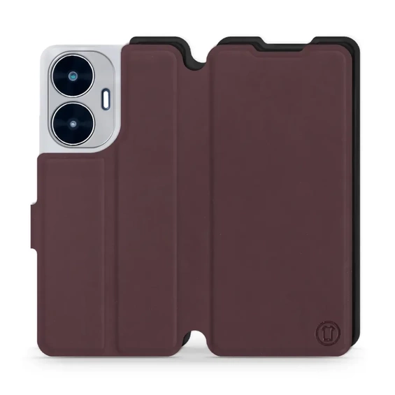 Etui Soft Touch do Realme C55 - wzór Matowy burgund z czernią