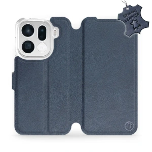 Etui ze skóry naturalnej do OPPO Find X9 pro - wzór Blue Leather