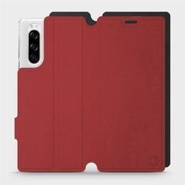 Etui Soft Touch do Sony Xperia 5 - wzór Zachodząca czerwień z czernią