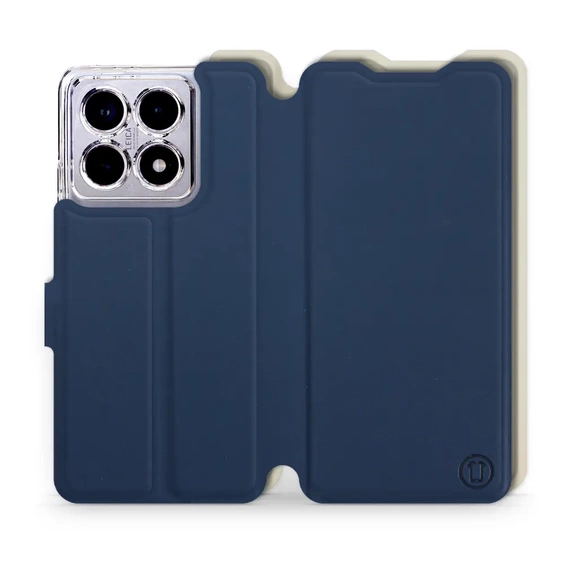 Etui Soft Touch do Xiaomi 14T Pro - wzór Głęboki granat z platyną