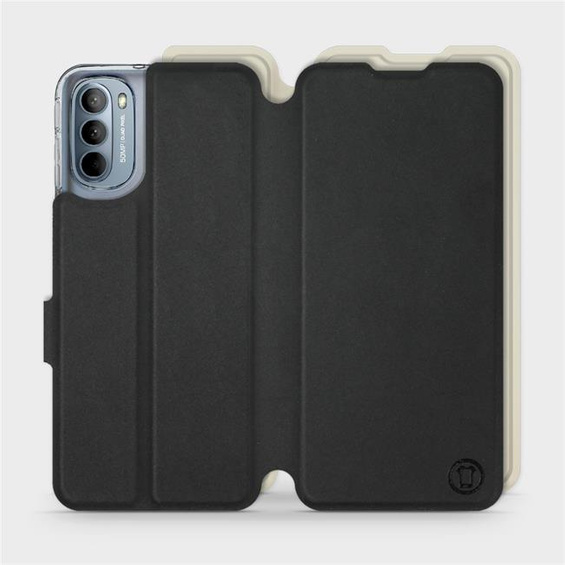 Etui Soft Touch do Motorola Moto G31 - wzór Satynowa czerń z platyną