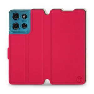 Etui Soft Touch do Motorola Moto G75 5G - wzór Żywa czerwień z platyną