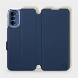 Etui Soft Touch do Motorola Moto G41 - wzór Głęboki granat z platyną